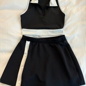 Black and White Athletic Skirt Set